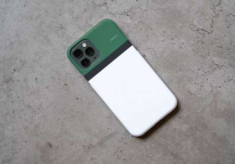 Solid Green and White Phone Cover