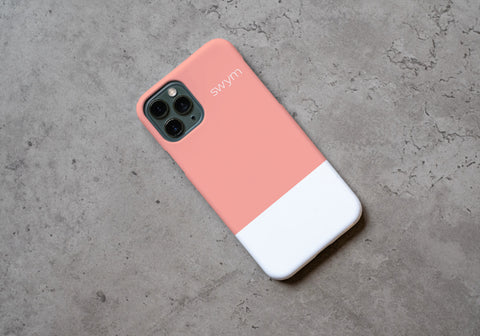 Solid Peach and White Phone Cover